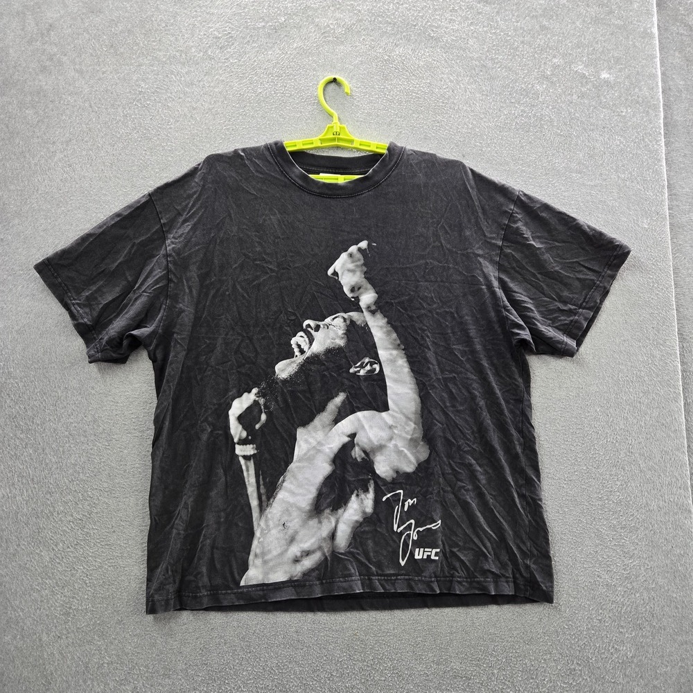 UFC Men Shirt 2X Black Jon Jones Logo Short Sleeve Y2K